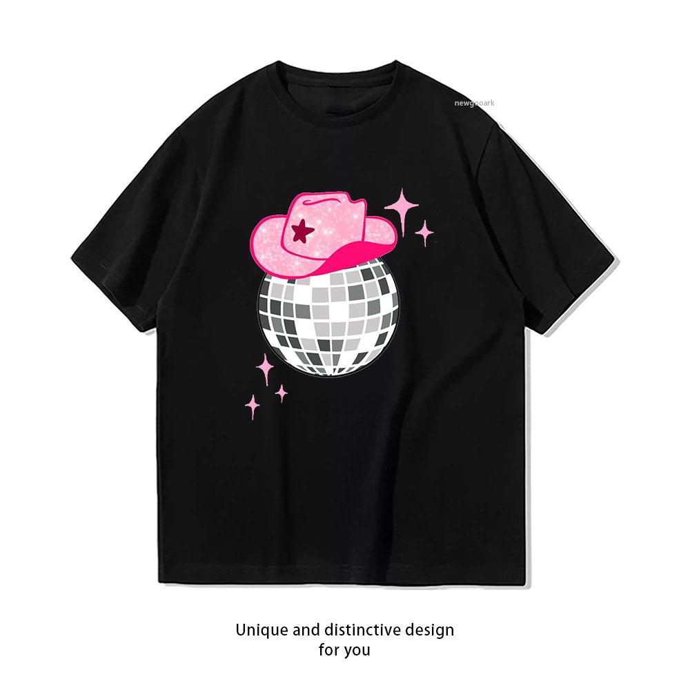 Disco cowgirl tshirt Women Unisex Casual cotton graphic t shirts Adult streetwear camisetas tops tee Shortsleev