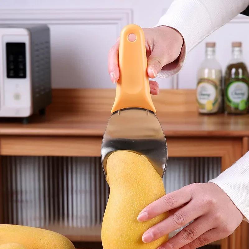 Multifunctional Mango Slicer Fruit Pulp Separator Mango Splitter Cutter Corer Stainless Steel Spoon Diced for Kitchen Tools 2023