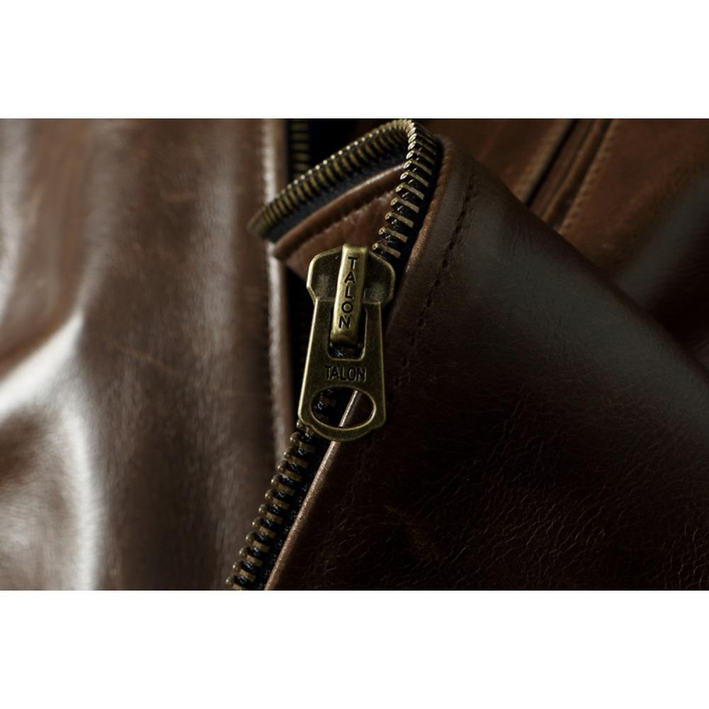 Китайский размер, стиль RL, верхний слой, вощеная воловья кожа, мужская куртка с воротником-стойкой, коричневое пальто, мужская байкерская куртка, весна-осень