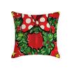 Nordic Christmas Style Christmas Bow Linen Decoration Double-sided Printed Pillow Cover Cushion