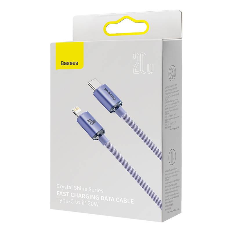 Kabel Usb-C Do Lightning Baseus Crystal Shine, 20W, Pd, 1.2M (Fioletowy)
