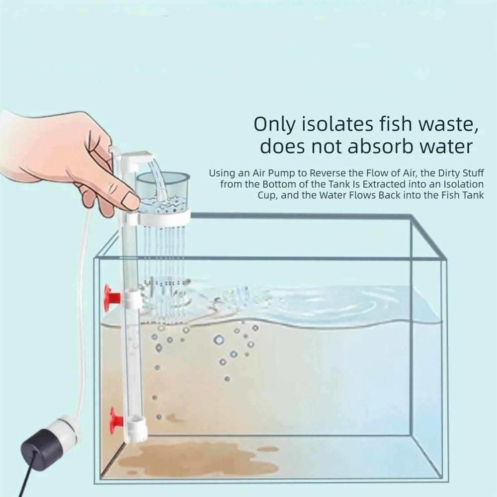 Powerful Suction Fish Waste Collector Detachable Fish Poop Cleaner Filter Aquarium Maintenance