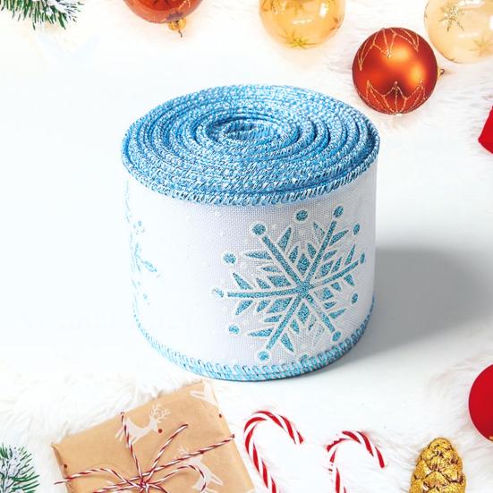 Рождественская лента из тонкого льна с принтом снежинок, многофункциональная тканая лента для создания атмосферы, украшения для рукоделия