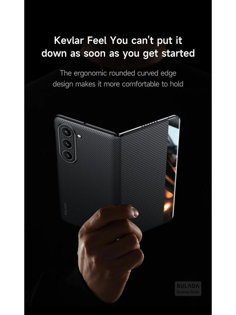 Магнитный чехол-книжка Smart из кожи с карманом для карт и текстурой Kevlar для Samsung Z Fold7/W26 (6/5/4)