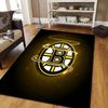 Boston Bruins Flannel Pattern Square Carpet,Area Rug,Carpet Rug for Living Room Bedroom Sofa Playroom Decor,Non-slip Floor Mat
