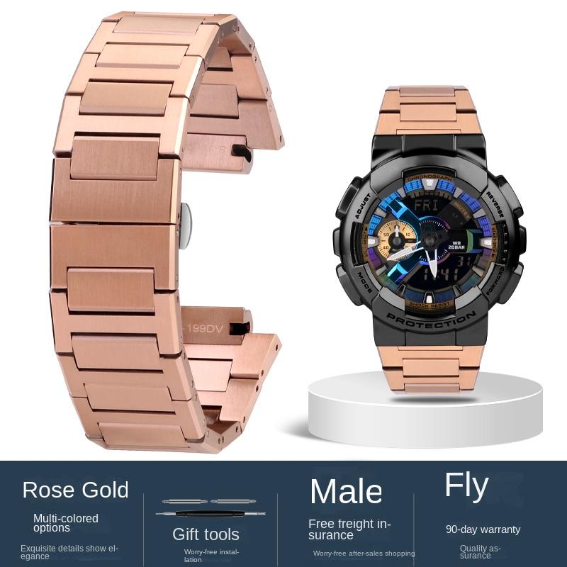 Маленький оружейный металлический ремешок для часов Casio GM-110 GA-110 GM-110GB Ремешок GSHOCK DW5600 аксессуары для браслета часов из нержавеющей стали