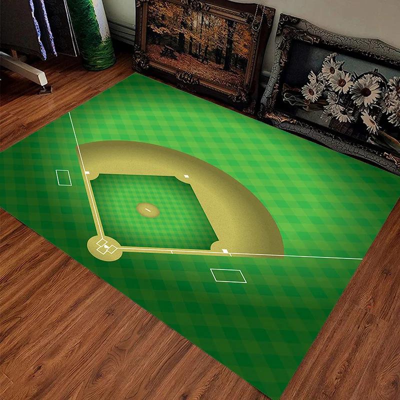American Football Field Print Area Rugs for Bedroom Bedside Floor Mat Outdoor Rugby Sport Carpet Balcony Hallway Decor Mat