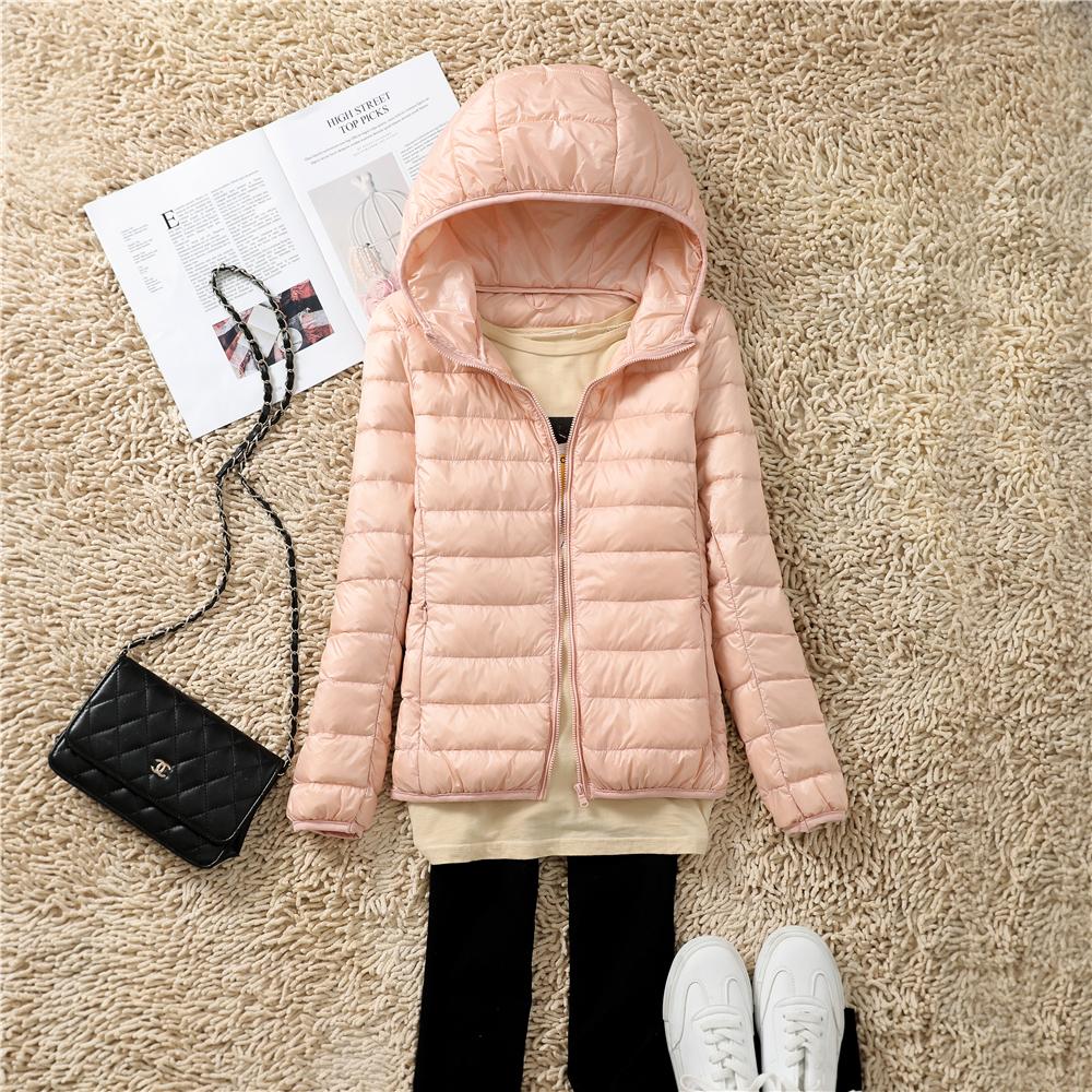 Women Puffer Jacket 8 Colors Plus Size Female Ultra Lightweight Packable Hooded Down Coats