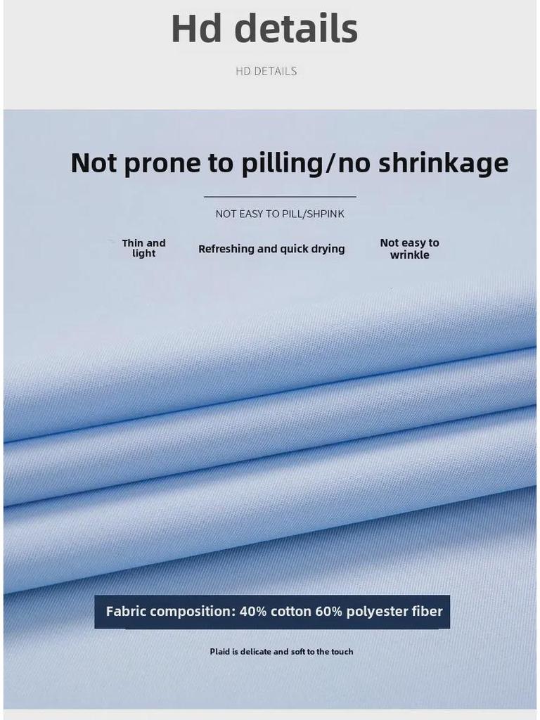 New Men's Long Sleeve Button-Down Shirt: Business Solid Color Korean Slim Fit Professional Casual Wear