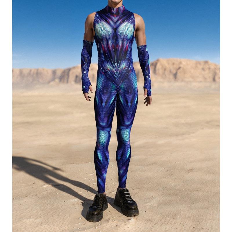 Унисекс Киберпанк 3D цифровая печать Хэллоуин вечеринка ролевая игра наряд для женщин мужчин косплей костюм карнавальный комбинезон