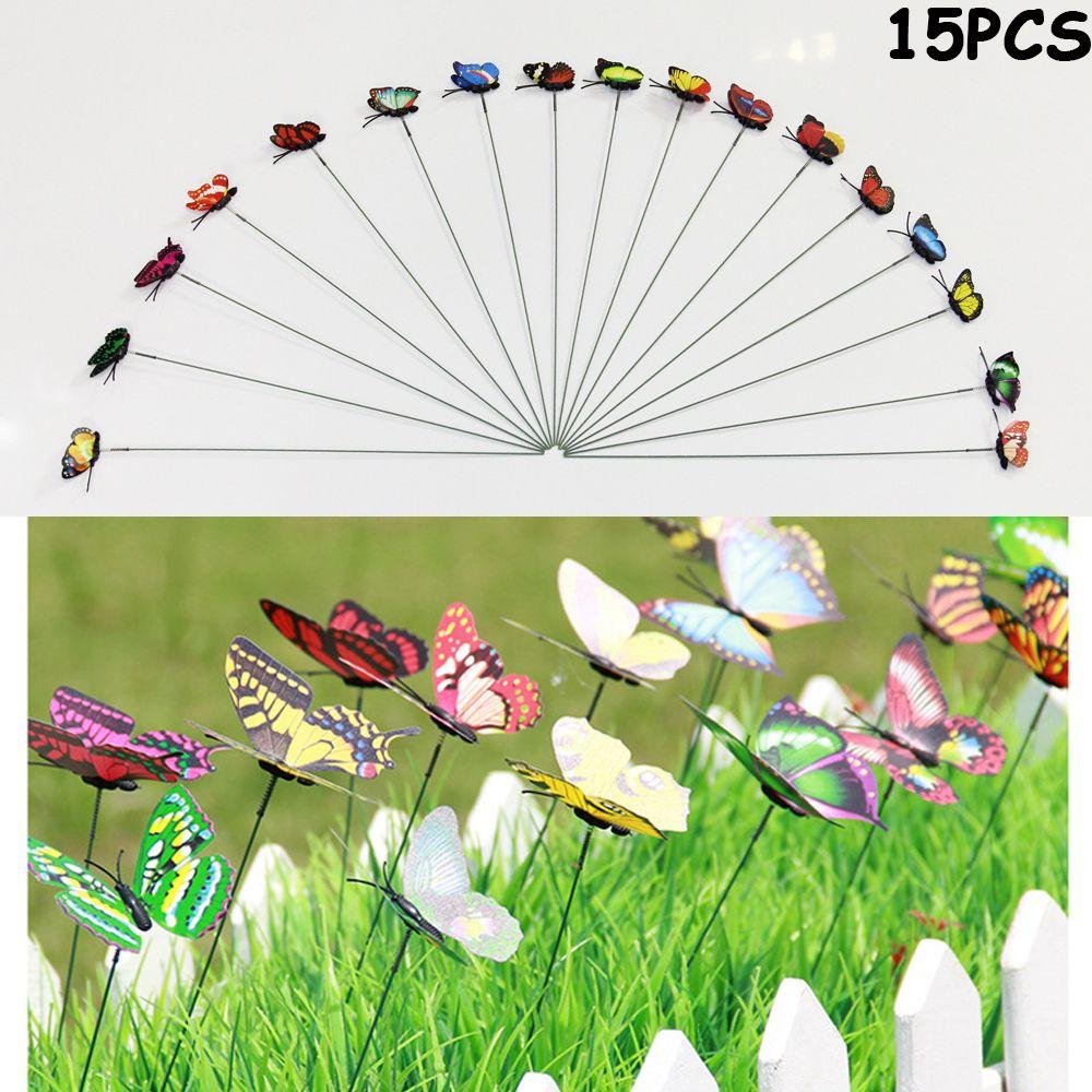 Lawn Decor Artificial Butterfly with Rods Simulation Color Fake Butterflies Garden Decoration