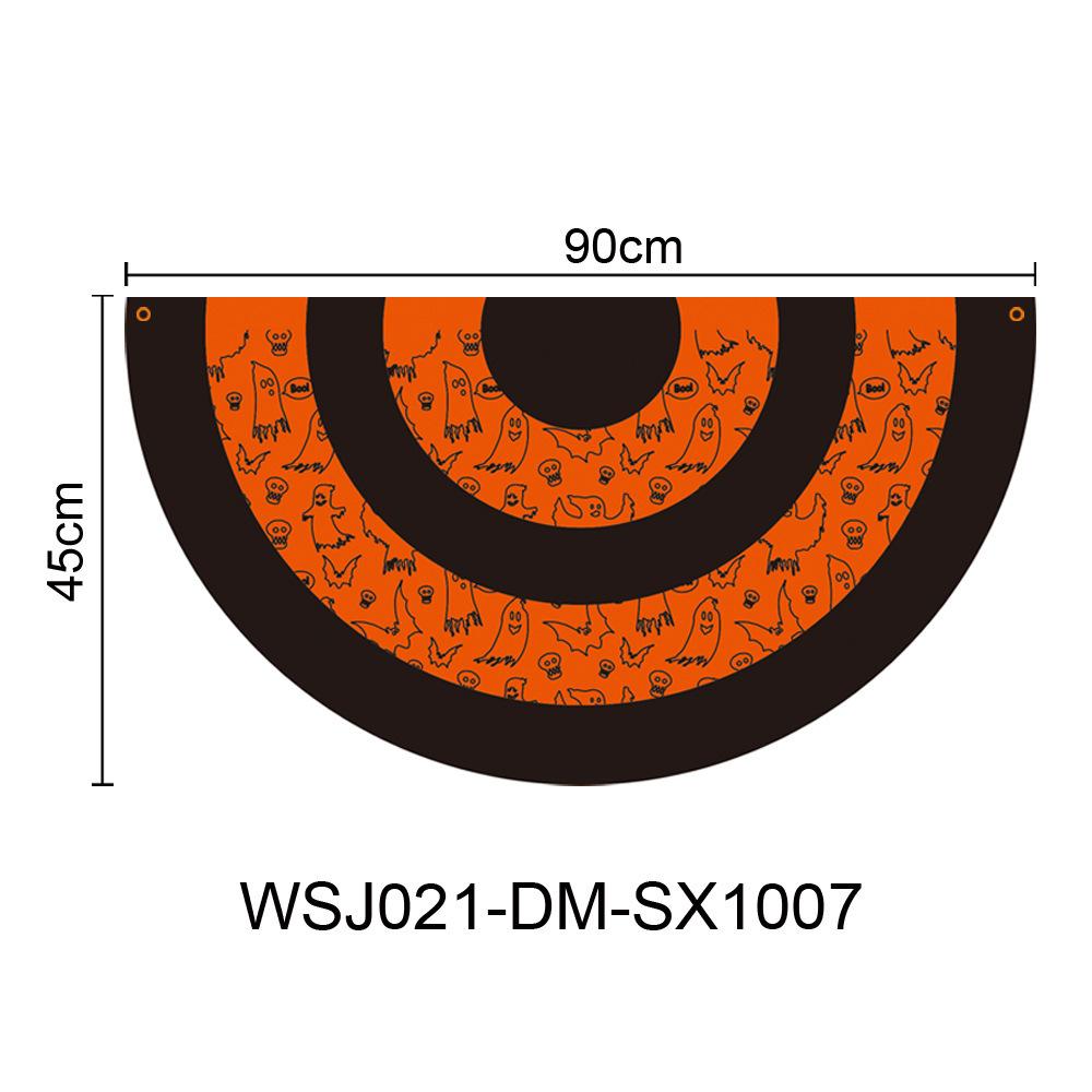 Halloween decoration semi-circular flags Outdoor and indoor Halloween decorations banner fan-shaped flags