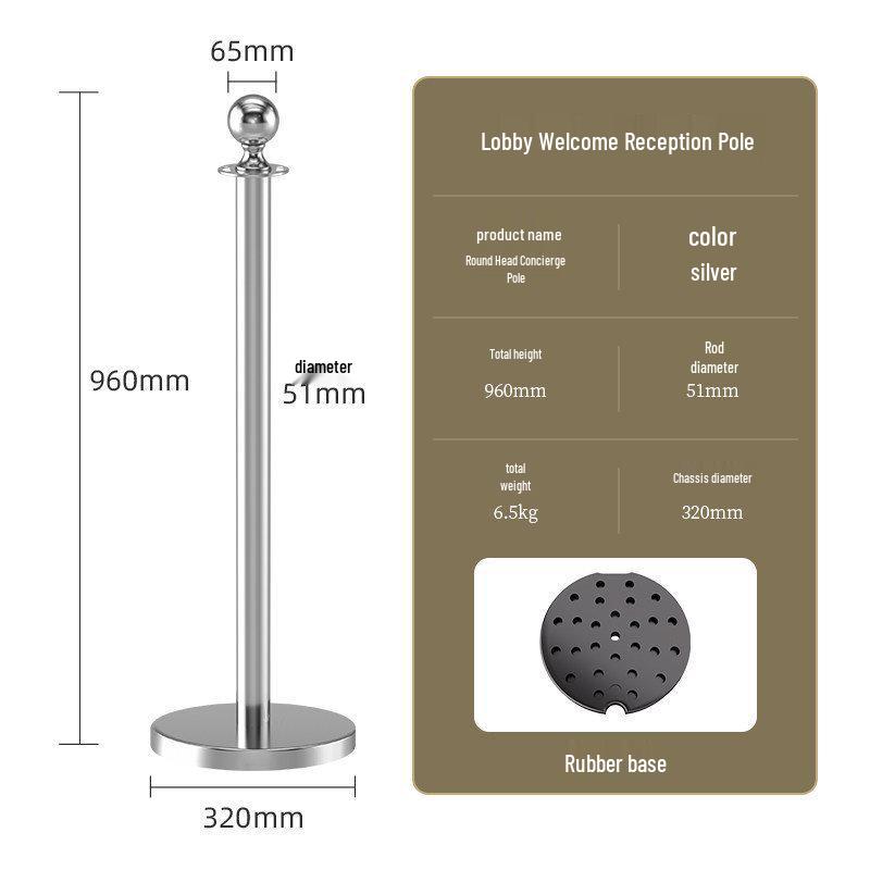 Luxury Stainless Steel Queue Barrier with Rope and Ball Top