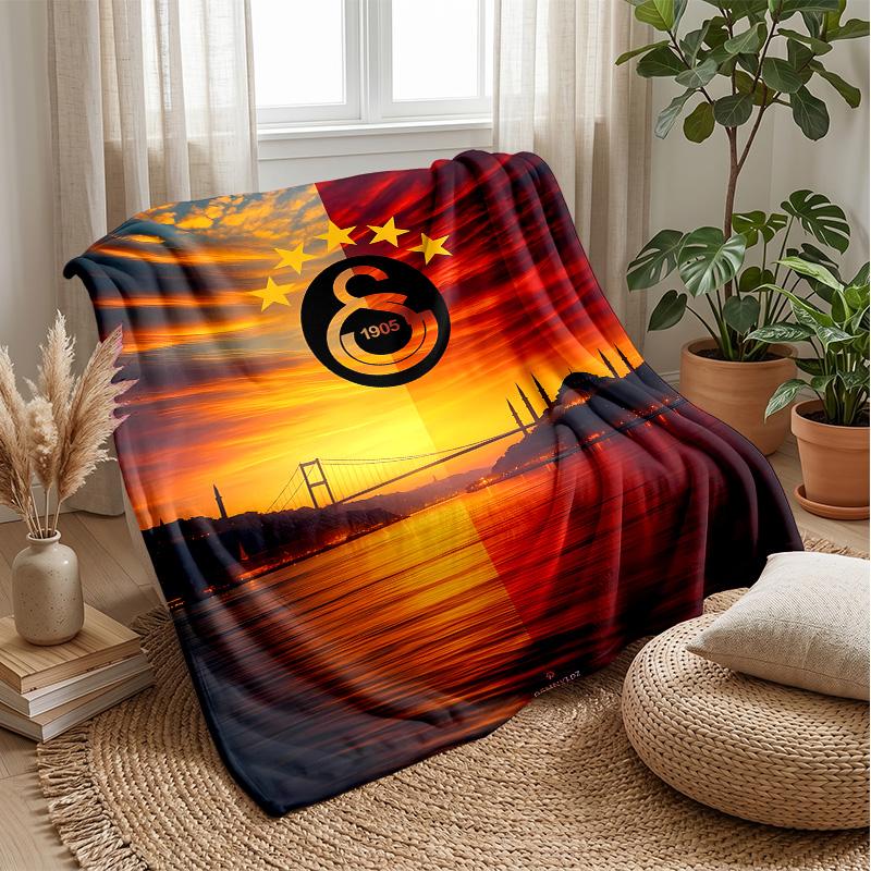 Galatasaray Football Theme blanket Soft Flannel Blanket Plush Throw Blanket Cozy Sofa Bed Blanket for Home Decor