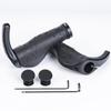 PRUNUS Rubber Handlebar Grips with Cow Horn Ergonomic Mountain Bike Double MTB Grips for and Folding Bikes Grips, Non-Slip Grips, Lock-On MTB, BMX,