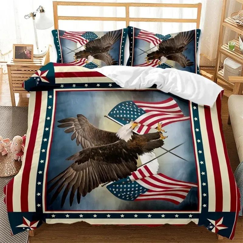 Пододеяльник с флагом США King Size Креативный патриотический комплект постельного белья США для взрослых и подростков Микрофибра Пододеяльник