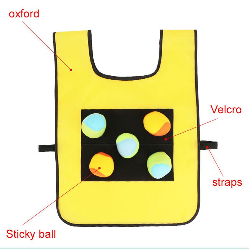 Children Sports Toys Sticky Ball Vests with Soft Balls Colorful Parent Child Exercise Outdoor Activity Game Dodgeball TMZ