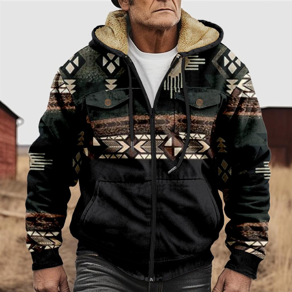 Мужская утолщенная куртка на пуговицах с двойным карманом и карманной вставкой, хлопковая куртка