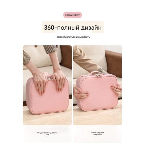Косметичка с зеркалом, большая вместимость, портативный дорожный органайзер для косметики, ручная косметичка для женщин.