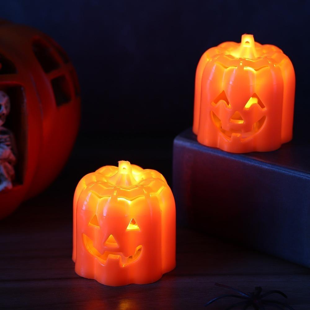 Button Batteries Halloween Jack-O-Lantern Plastic LED Night Light Pumpkin Lantern Men