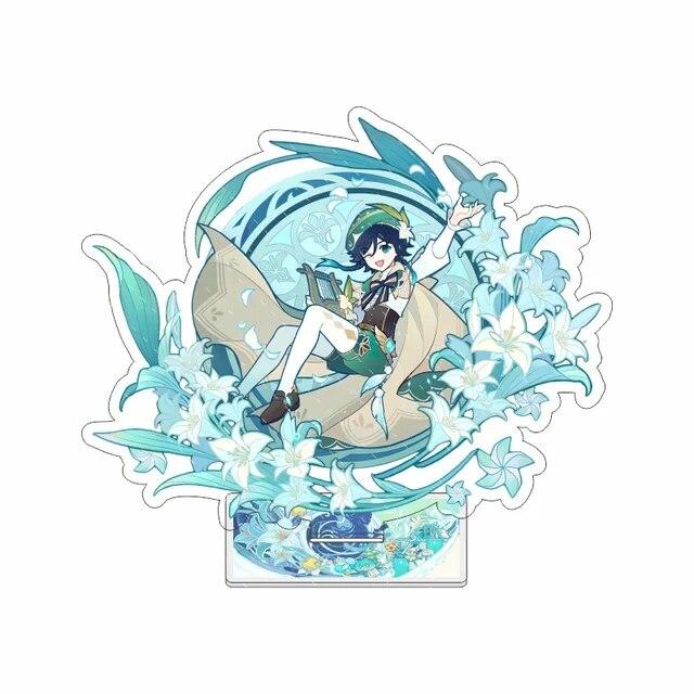 Фигурка аниме Genshin Impact Scaramouche Zhongli Hutao Xiao Kaeya, акриловая подставка, модель, тарелка, декор для стола, стоящий знак, подарки для фанатов