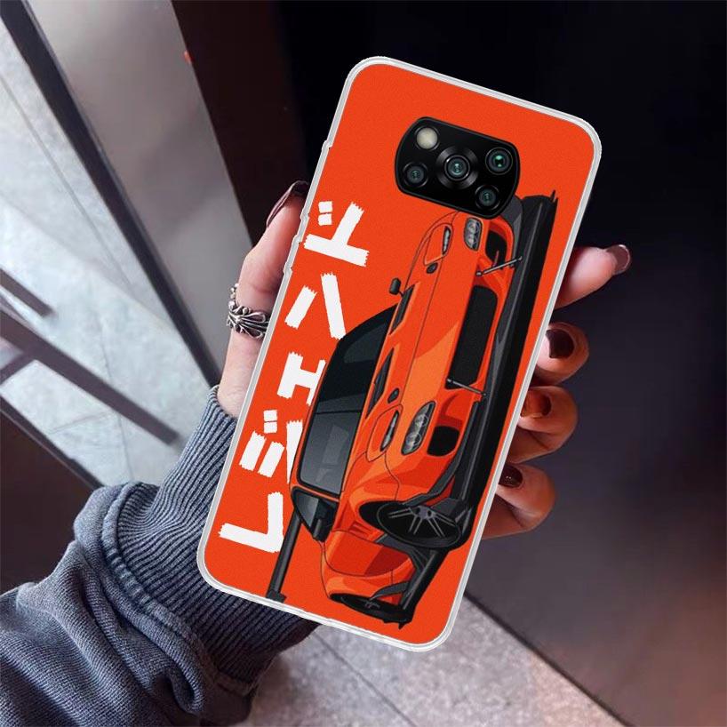 JDM Tokyo Drift Sports Car Phone Case For Xiaomi Poco X7 X6 X5 Pro F7 Ultra Redmi 15C 15 13 13C 12 12C 10 10A 10C 9 9A 9C 9T She