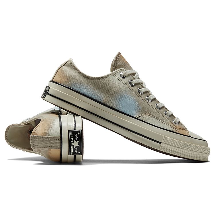 Converse Chuck 70 Low Spray Paint - Кроссовки унисекс Beach Stone Grey Oat-Milk Aqua-Mist A05026C