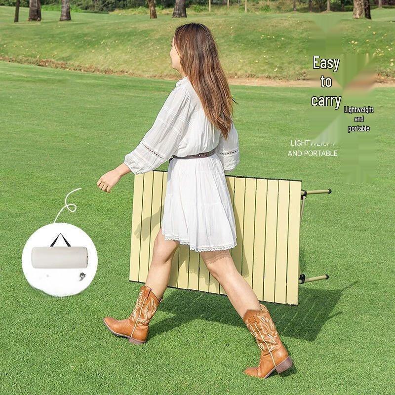OEING Outdoor Folding Metal Roll-up Table