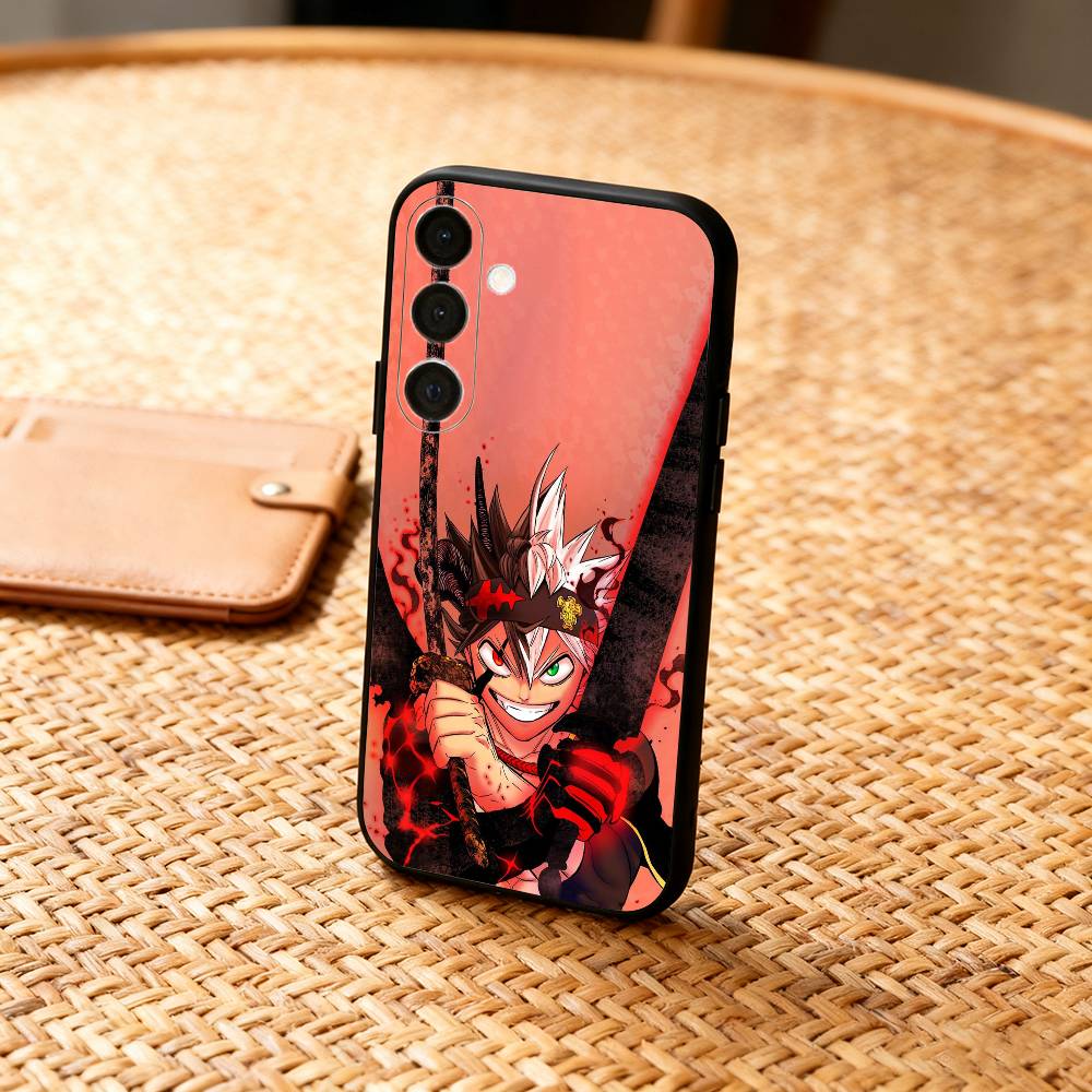 B-Black A-Asta Clover Чехол для телефона Samsung A73,A21s,A22,A31,A32,A52,A53,A71,A80,Мягкий черный корпус