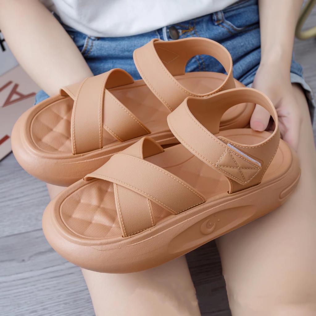 New Summer Fashion Women's Non-Slip Trendy Thick Sole Beach Sandals Casual Slide Slippers PVC
