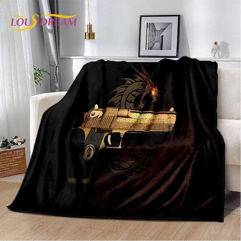 Rifle Pistol Cartridge Gun,CS,AK,USP,M4,AWP Soft Plush Blanket,Flannel Blanket Throw Blanket for Living Room Bedroom Sofa Picnic