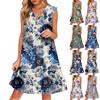 Women's Casual Fashion Breathable V-neck Vest With Pockets Floral Holiday Dress