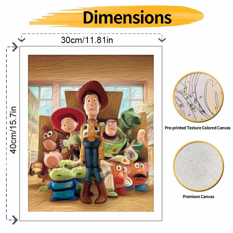 Disney Oil Painting DIY Digital Painting Woody and Buzz Lightyear Characters Wall Art for the Living Room or Entryway.