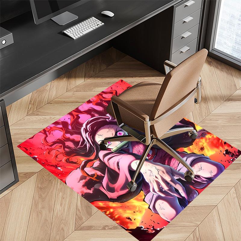 Demon Slayer Nezuko Printed Absorbent Washable Carpet, Non-Slip Bathroom Mats, Kitchen Rugs, Yoga Mat,Living Room Entrance, Camping Picnic Rugs