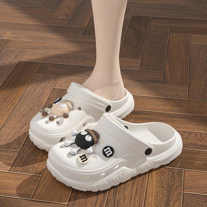 Модные женские тапочки-сабо, нескользящие туфли из ЭВА с мягкой подошвой, женские сандалии на платформе с закрытым носком, нескользящие пляжные шлепанцы, sandalias de mujer