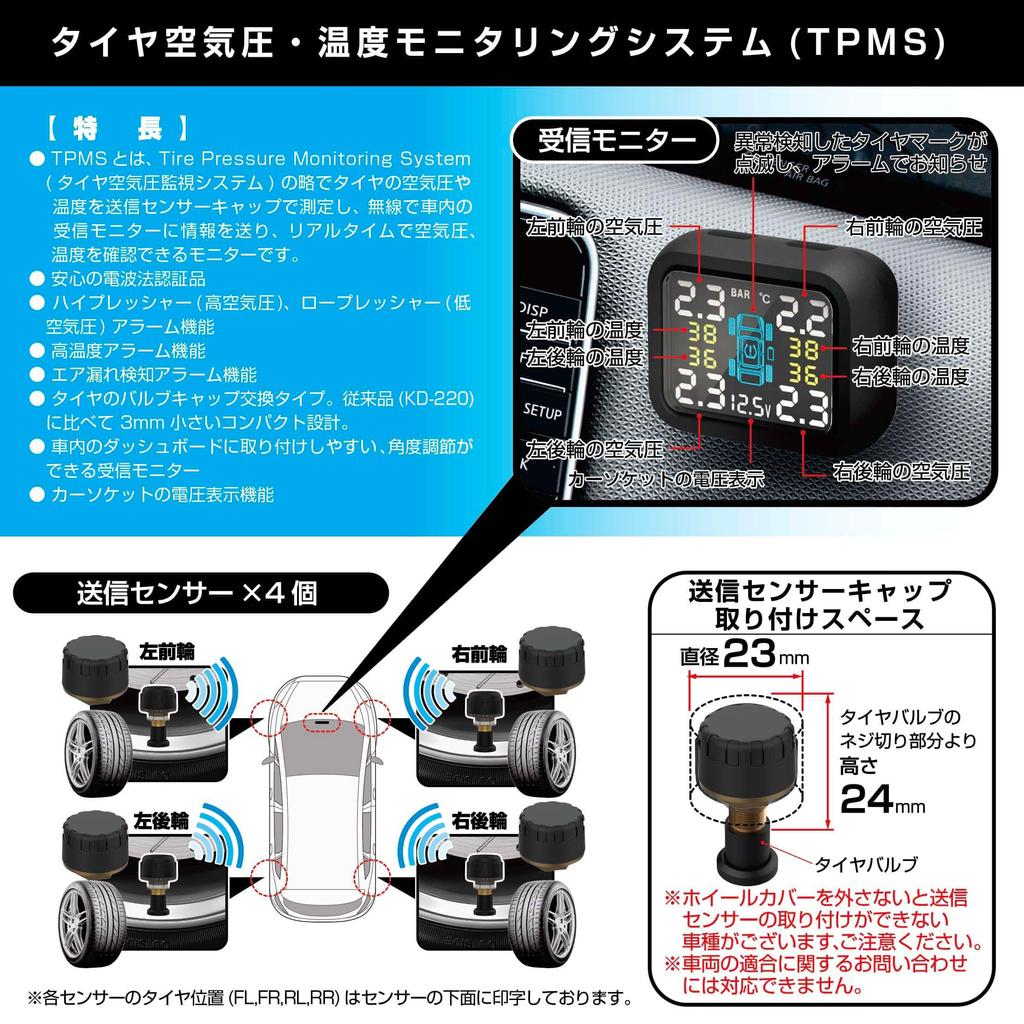 Датчик давления воздуха Kashimura NKD-258 для проверки давления в шинах и температуры в вашем автомобиле!