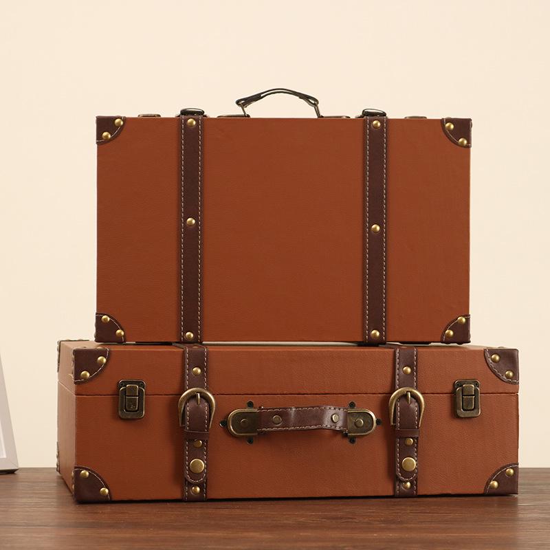 Европейская ретро кожаная коробка для хранения - Органайзер для сумок, одежды и реквизит для фотосъемки путешествий