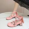 Black high heels sub original genuine Lolita Lolita cute soft girl strap small leather shoes lo student