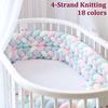 4 Strands Soft Knot Pillow Decorative Baby Bedding Braided Crib Safety Anti-collision Bumper Cushion