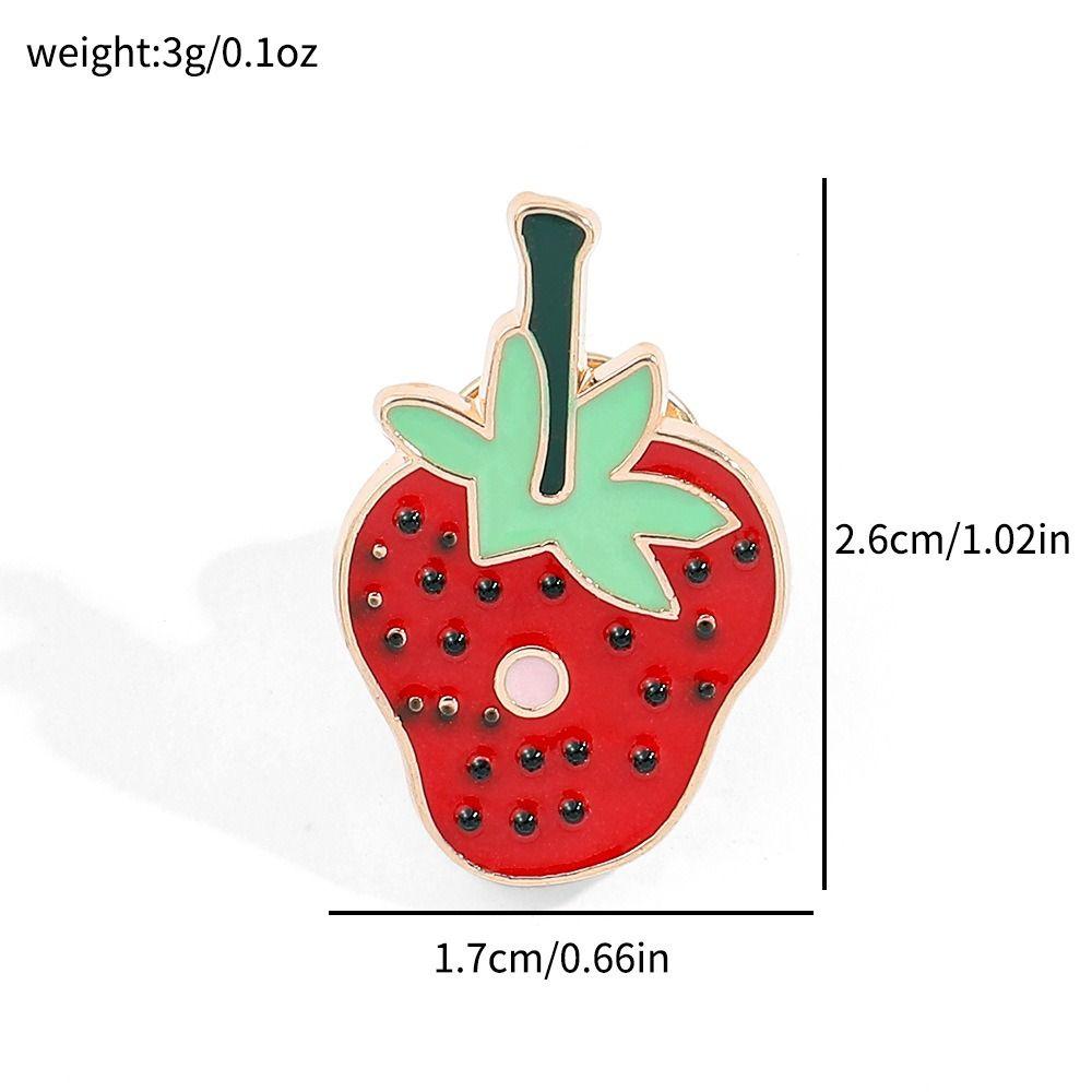 Броши «Клубника» в виде кусочка клубники, значки на лацкан с фруктами, эмалевые броши «Голодная гусеница», ювелирные изделия