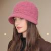 Middle Aged and Elderly Hat Women's Knitted Woolen Hats Warm Outwear Ear Protection Toe Caps Fashionable Windproof Plush Basin Hats
