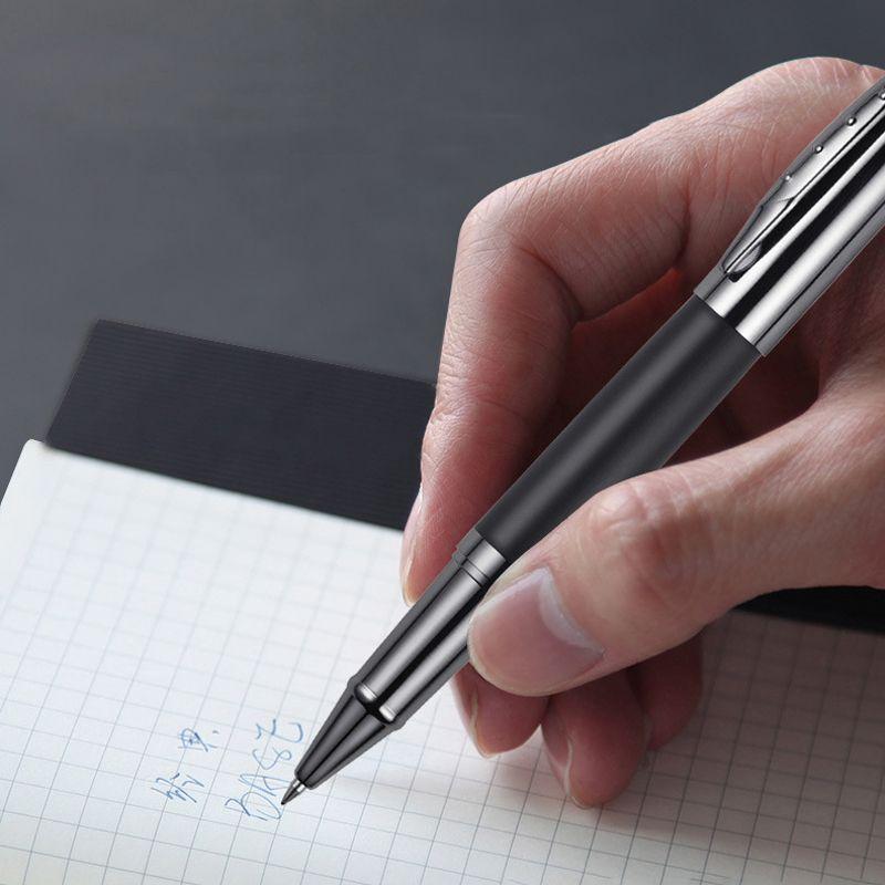 Металлическая ручка премиум-класса с подписью, черная шариковая ручка для бизнеса и офиса, ручка для письма на экзаменах для студентов