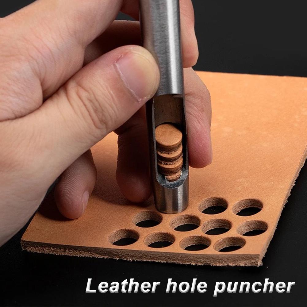 6 шт. 1-5 мм Инструменты для пробивки отверстий в коже Стальной круглый дырокол Круглые резаки для ремней для часов Инструменты для работы с кожей