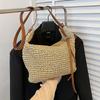 Yogodlns Женская тканая сумка в стиле ретро Sen Grass, новинка 2023 года, тканая сумка большой емкости для отдыха, модная сумка на плечо для пляжного отдыха, женская сумка