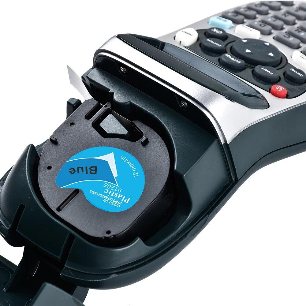 Yance 5Pcs/lot Compatible Dymo LetraTag Tape 91205 Black On Blue 12mm Plastic Tape for LT-100H LT-100T Dymo Label Printer