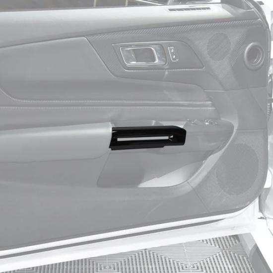 Fit For 2015-2025 Ford Mustang Gloss Black Inner Door Armrest Handle Cover Trim
