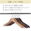 Tamatoshi Wooden Hangers, 360-Degree Rotating, Made of Natural, High-Quality Wood, for Shirts, Jackets, Coats, Kimonos, Stylish, Store Storage, Slim F