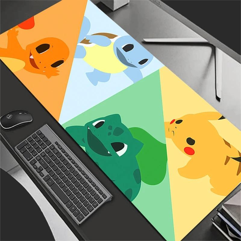 Mouse Pad Large Gamer Gaming Accessories Speed Keyboard Lock Edge Rubber Lock Edge Desk Mat Laptop PPokemons Squirtle Mousepad
