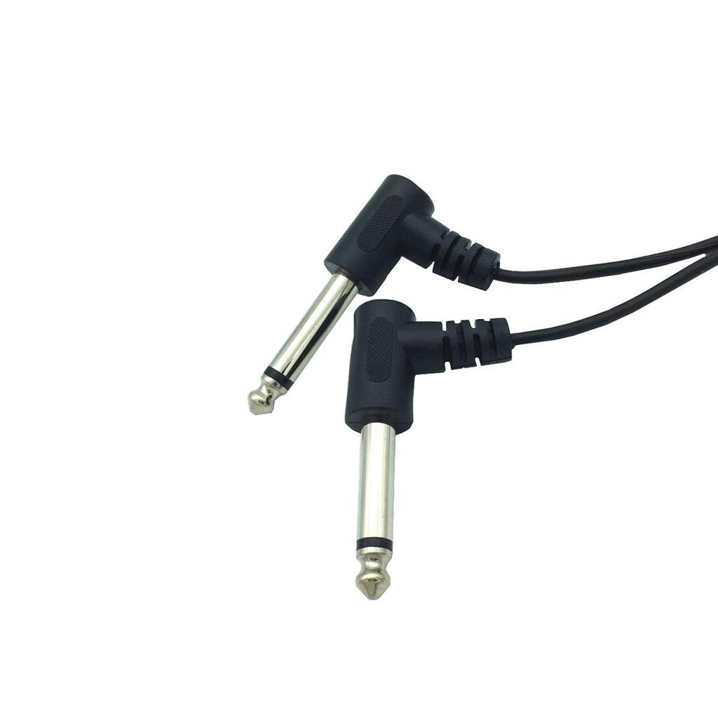 Стереоразъем TRS 3,5 мм (мама) на двойной моноразъем TS 6,35 мм (папа) угловой аудиоадаптер Y-разветвитель кабель для микшера