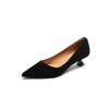 Krazing Pot Suede Fashion Summer Spring Autumn Summer Slip On Party Women Pointed Toe Stiletto Med Heels Pumps